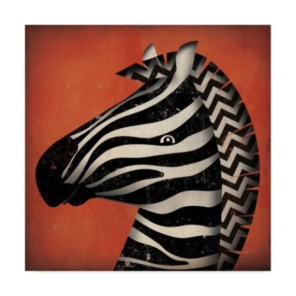 Ryan Fowler 'Zebra Wow' Canvas Art, 24x24, Trademark Fine Art, Mfr#: WAP06258-C2424GG